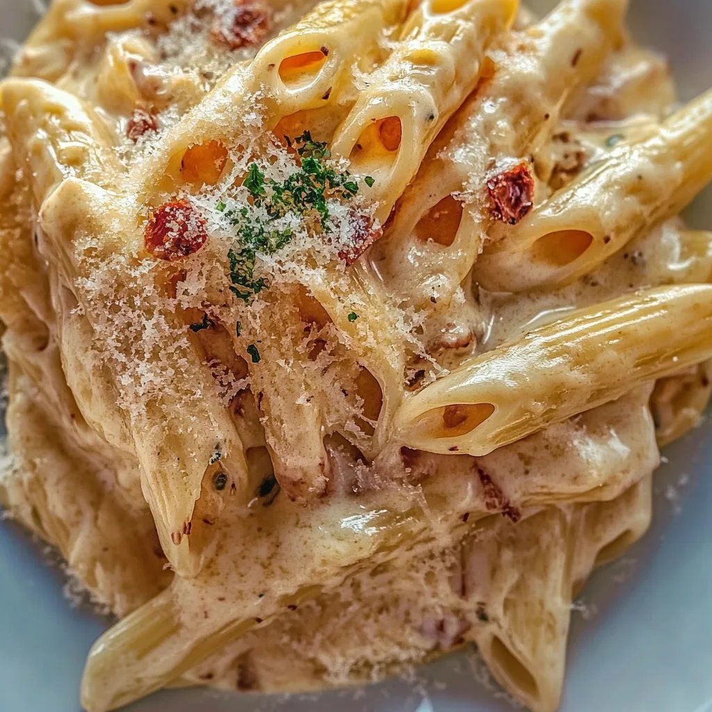 Cremige Knoblauchpasta aus einem Topf