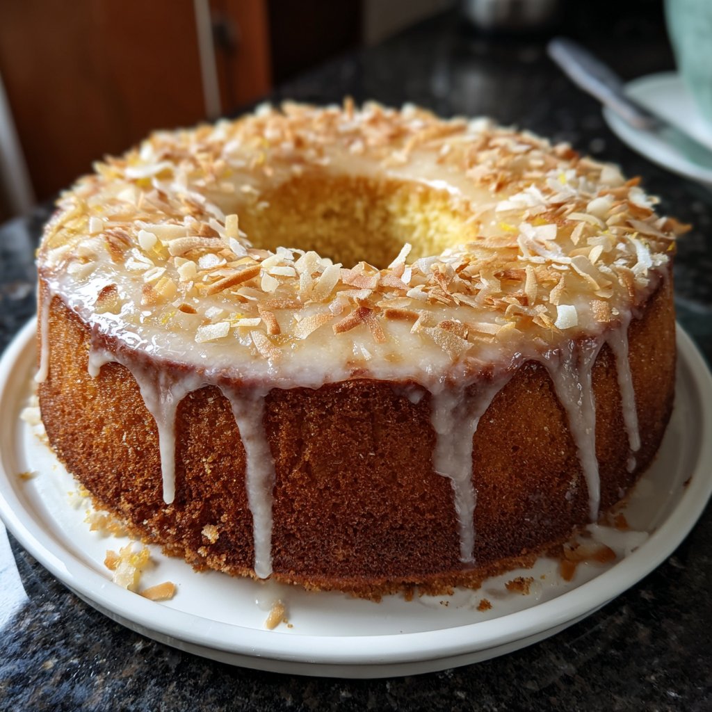Saftiger Zitronenkuchen mit Kokos