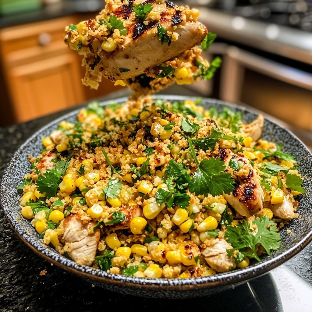Street Corn Hähnchen Reis Bowl