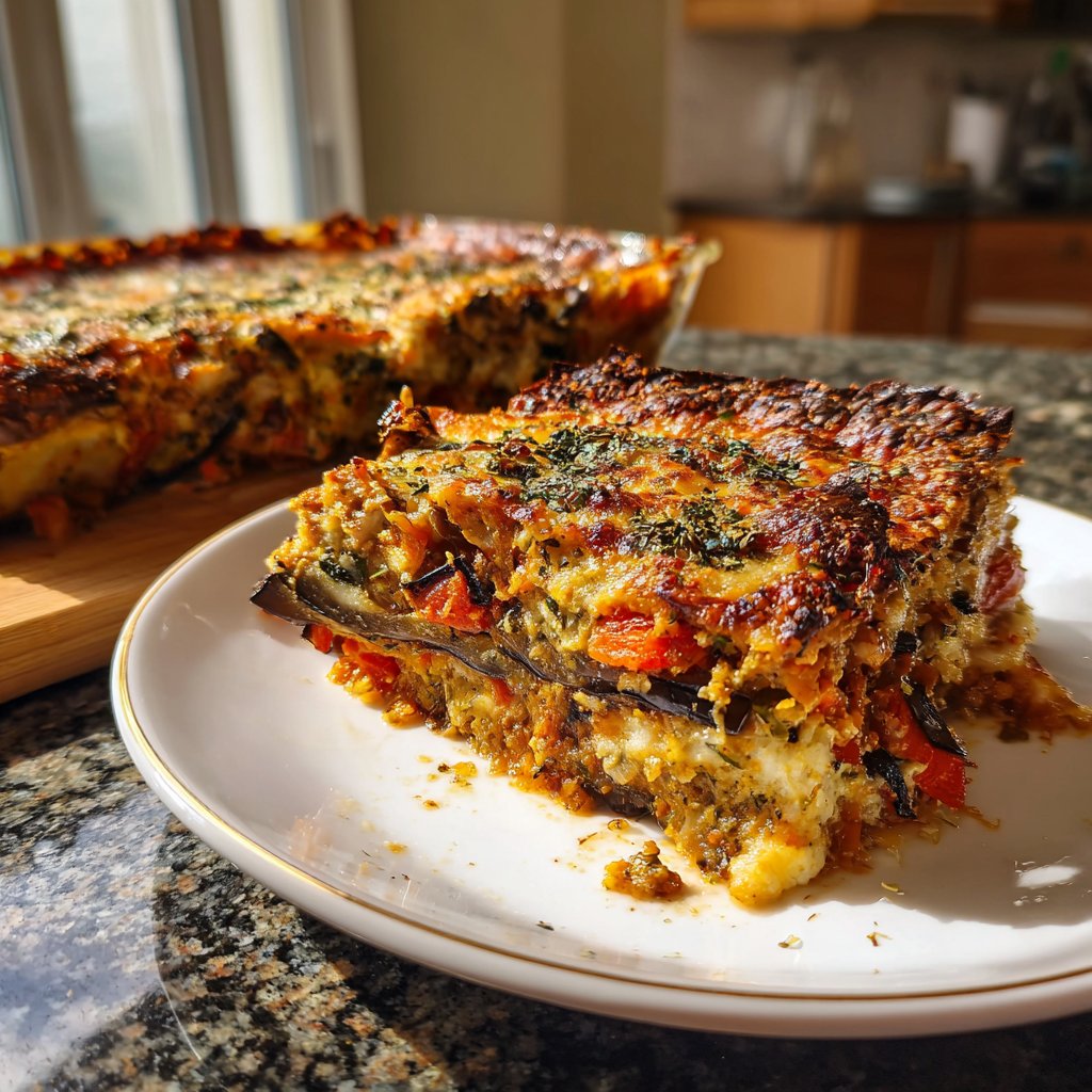 Auberginenauflauf vegetarisch aus dem Ofen