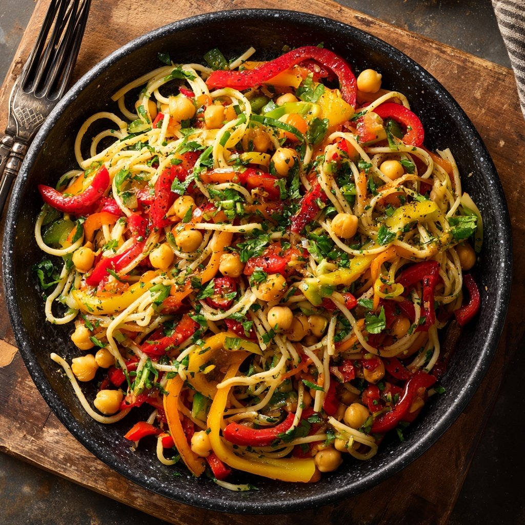 Mediterraner Nudelsalat Mit Kichererbsen