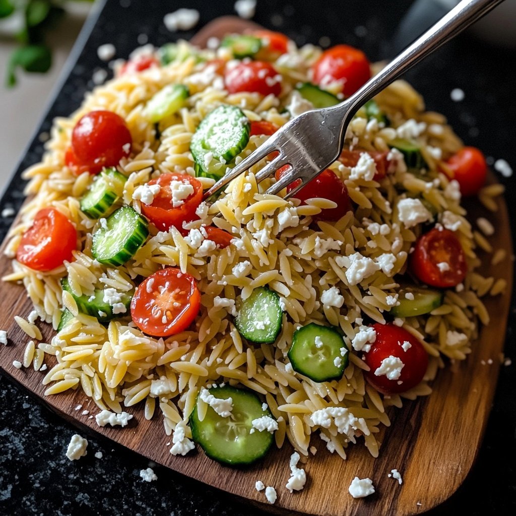 Griechischer Orzo Nudelsalat