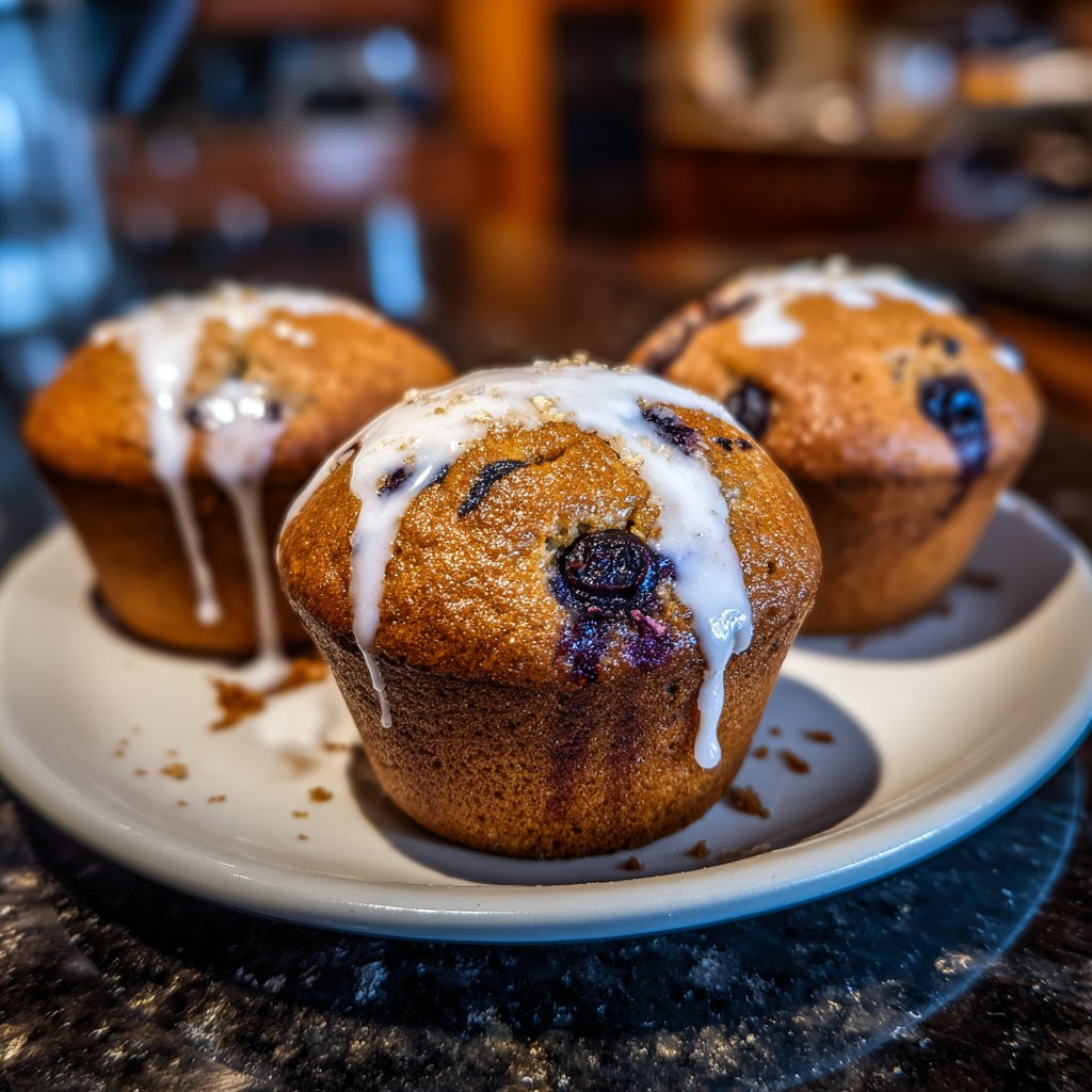 Lockere Blaubeermuffins wie vom Bäcker