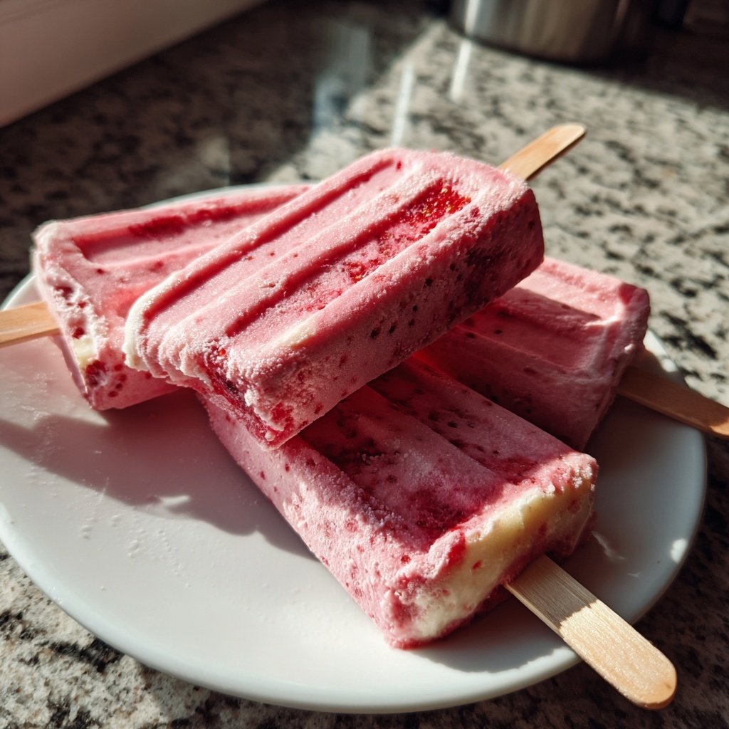 Erdbeer Joghurt Eis Am Stiel