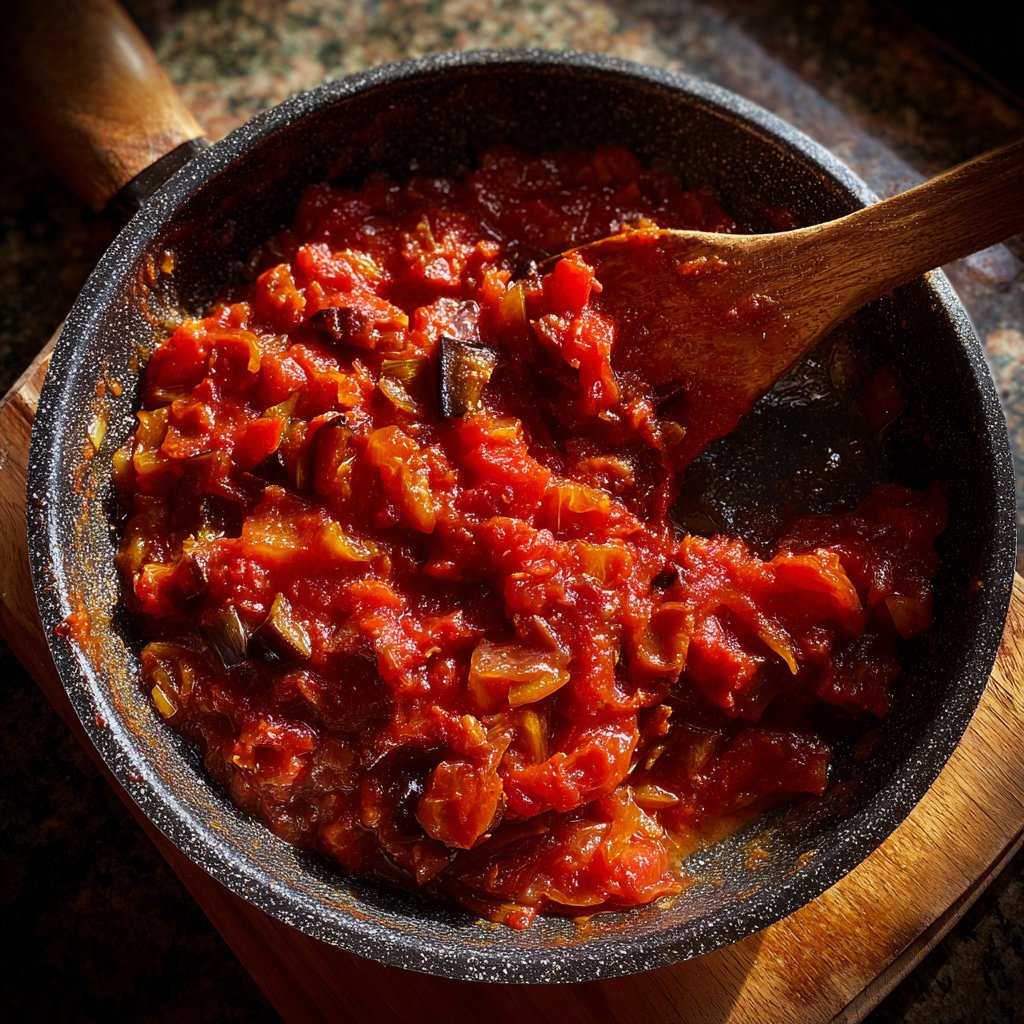 Auberginen mit Tomatenragout