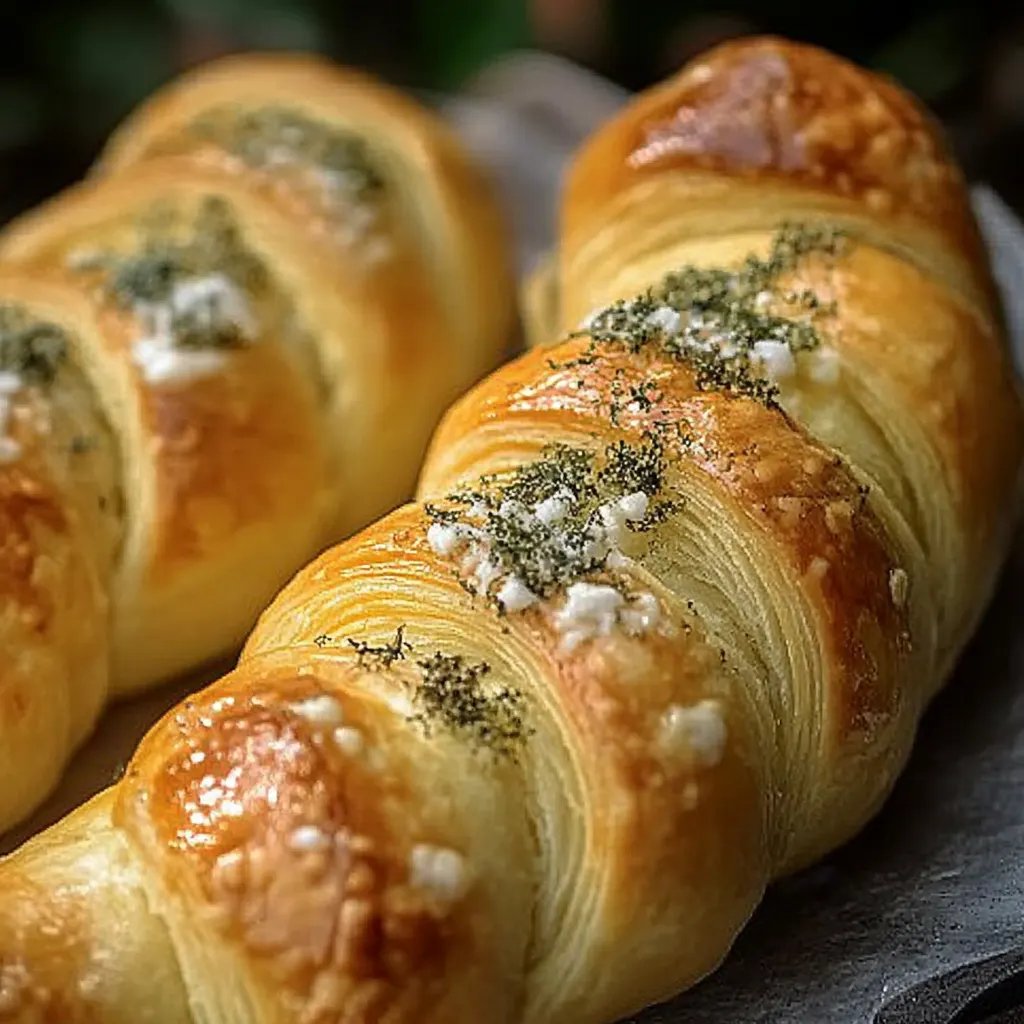 Käsige Knoblauch Hörnchen