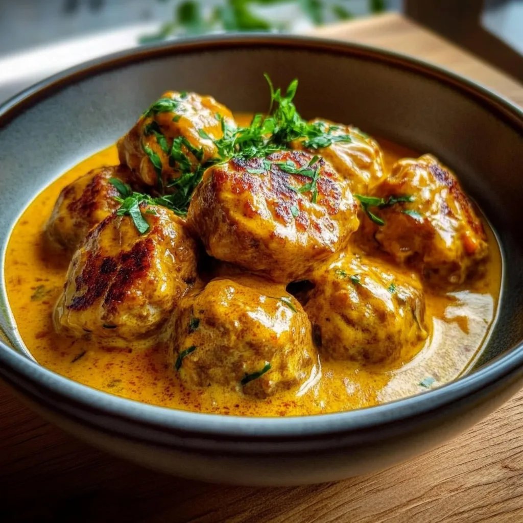 Linsenbällchen in Curry-Sauce